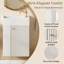 Floating Bathroom Vanity With Resin Basin, Left Side Storage - White by HouseOfZazla