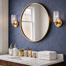 Jardin - Single Light Wall Sconce With Clear Ribbed Satin - Clear / Gold by HouseOfZazla