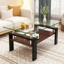 Modern Rectangular Coffee Table With Tempered Glass Top Layer, Table For Living Room - Transparent by HouseOfZazla