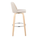 Toriano - Contemporary Fixed Height Barstool & Swivel With Round Footrest (Set of 2) by HouseOfZazla