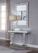 Lachina - Glam Mirrored Faux Gems Console Table - Silver by HouseOfZazla