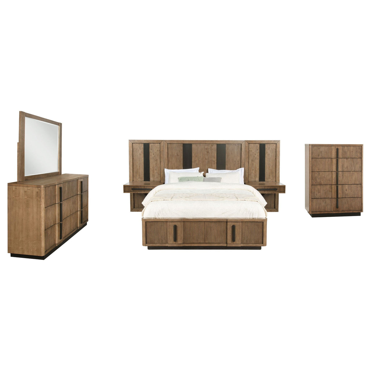 Terrace 6-piece Eastern King Panel Bedroom Set Ash Brown, photo 6 of 7