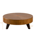 Round Retro Coffee With Solid Wood Legs by Unique Piece Furniture