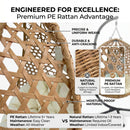 Folding PE Rattan Hanging Egg Chair with Stand by HouseOfZazla