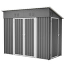 4x8 Slope-Roof Reinforced Storage Shed with Weatherproof Sloping Roof & 4 Air Vents, Heavy-Duty Sturdy Metal Frame, Left/Right Optional Door, Outdoor Tool Shed Warehouse for Garden Storage Pet House by Montret