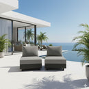 Modular Armless Chairs With Coffee Table For Garden (Set of 2) - Gray by HouseOfZazla