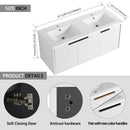 Contemporary Wall Mounted Bathroom Vanity With Resin Double Sink