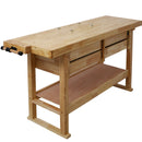 Workbench With 4 Drawers Wooden Workbench For Garage Workshop And Home - Natural by HouseOfZazla