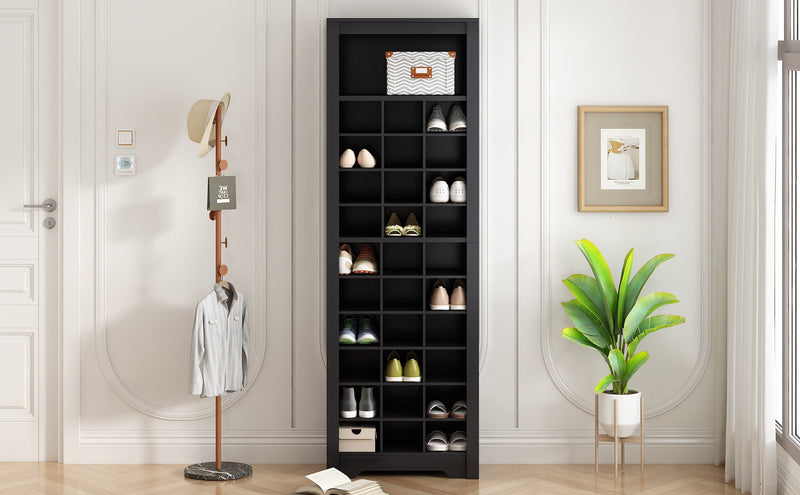 Walker Edison | Contemporary Design 30 Shoe Cubby Storage Cabinet