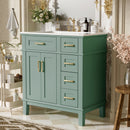 Modern Bathroom Vanity With Sink, Storage Cabinet, Soft Close Doors, Deep & Standard Drawers by HouseOfZazla