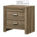 2 Drawer Nightstand With Pulls, Bedroom Furniture - Light Brown by HouseOfZazla