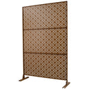 Freestanding Decorative Privacy Screen For Deck Balcony Patio, Metal Privacy - Brown by HouseOfZazla
