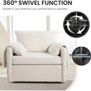 Oversized Swivel Armchair - Modern Swivel Accent Chair & Single Sofa Lounge,Comfortable Seating for Living Room & Bedroom