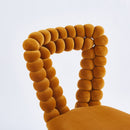 Modern Chair With Iron Tube Legs, Soft Cushions And Comfortable Backrest, Suitable For Dining Room, Living Room, Cafe, Hairball Back by Unique Piece Furniture