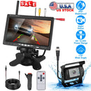 Wireless Backup Camera System Vehicle Rear View Monitor Kit IP67 Waterproof Car Parking Reverse System with 7In Screen Night Vision 2.4G Stable Signal