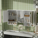 Wall-Mount 3-In-1 Mirror Cabinet With Adjustable Shelf, Soft-Closing Hinges, Rectangular Design - White by HouseOfZazla