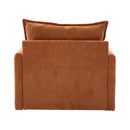 UNITED WE WIN Swivel Barrel Chair - Mid Century Modern Chair, Thick Padded Arm Chair with Solid Metal Base, Comfortable Single Sofa Chair, Swivel Accent Chair for Living Room Bedroom