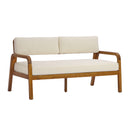 2 Pieces Outdoor Sofa Set with Cushions - Teak