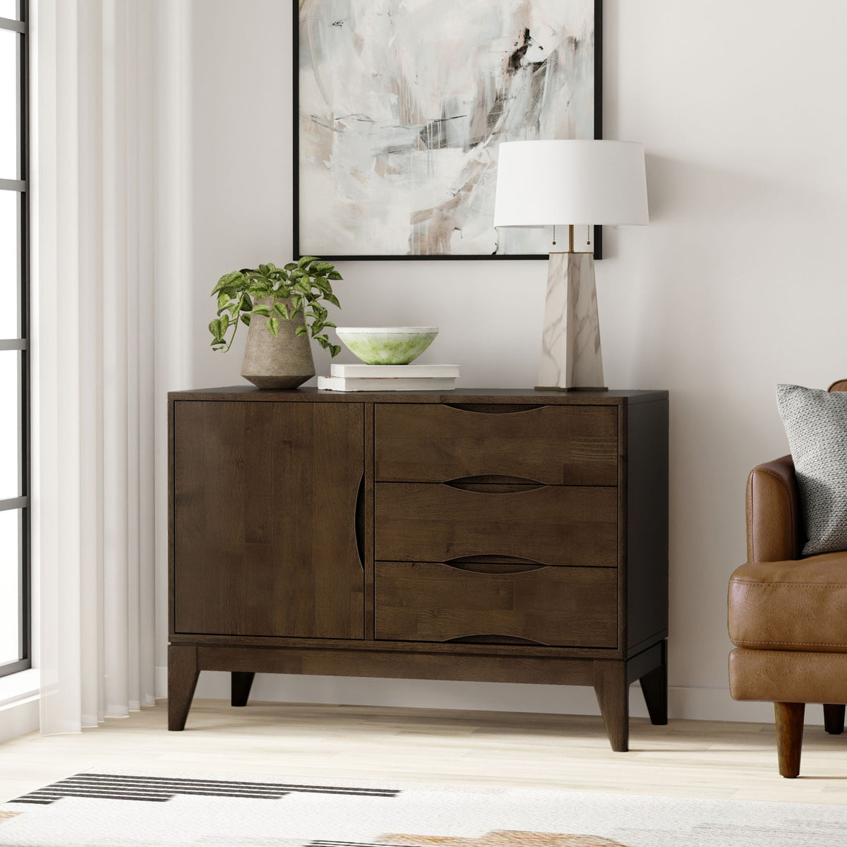 Harper - 3 Drawer Sideboard - Walnut Brown, photo 4 of 4