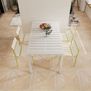 4 Piece Set Of Modern Color Block Designed Single Chairs With Long Table by HouseOfZazla