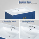 Bathroom Vanity With Single Sink, Combo Cabinet Undermount Sink, Bathroom Storage Cabinet With Two Doors And A Drawer, Soft Closing, Multifunctional Storage, Solid Wood Frame by HouseOfZazla