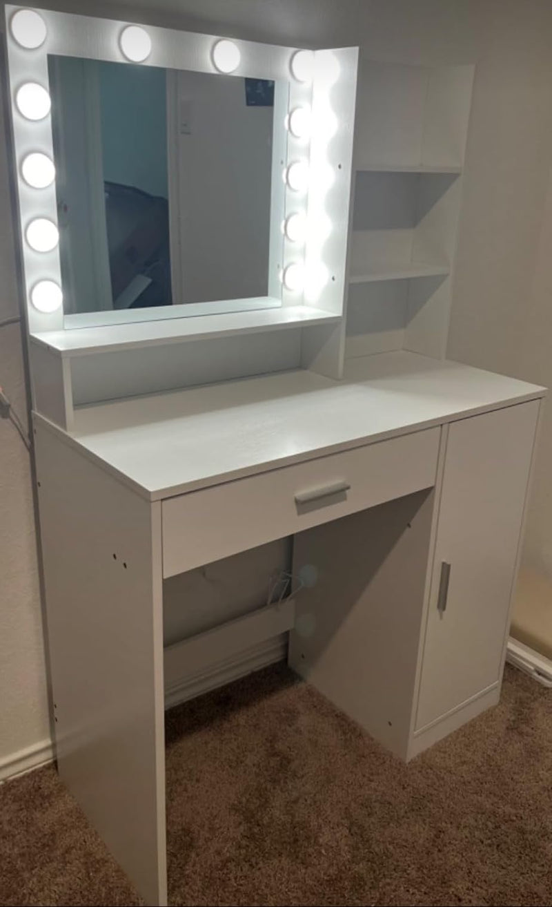 Pink Vanity Desk with Mirror & Light, photo 5 of 10