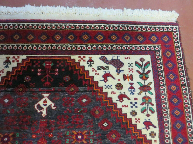 4' X 7' Vintage Handmade Indian Jaipur Rug Bird Carpet