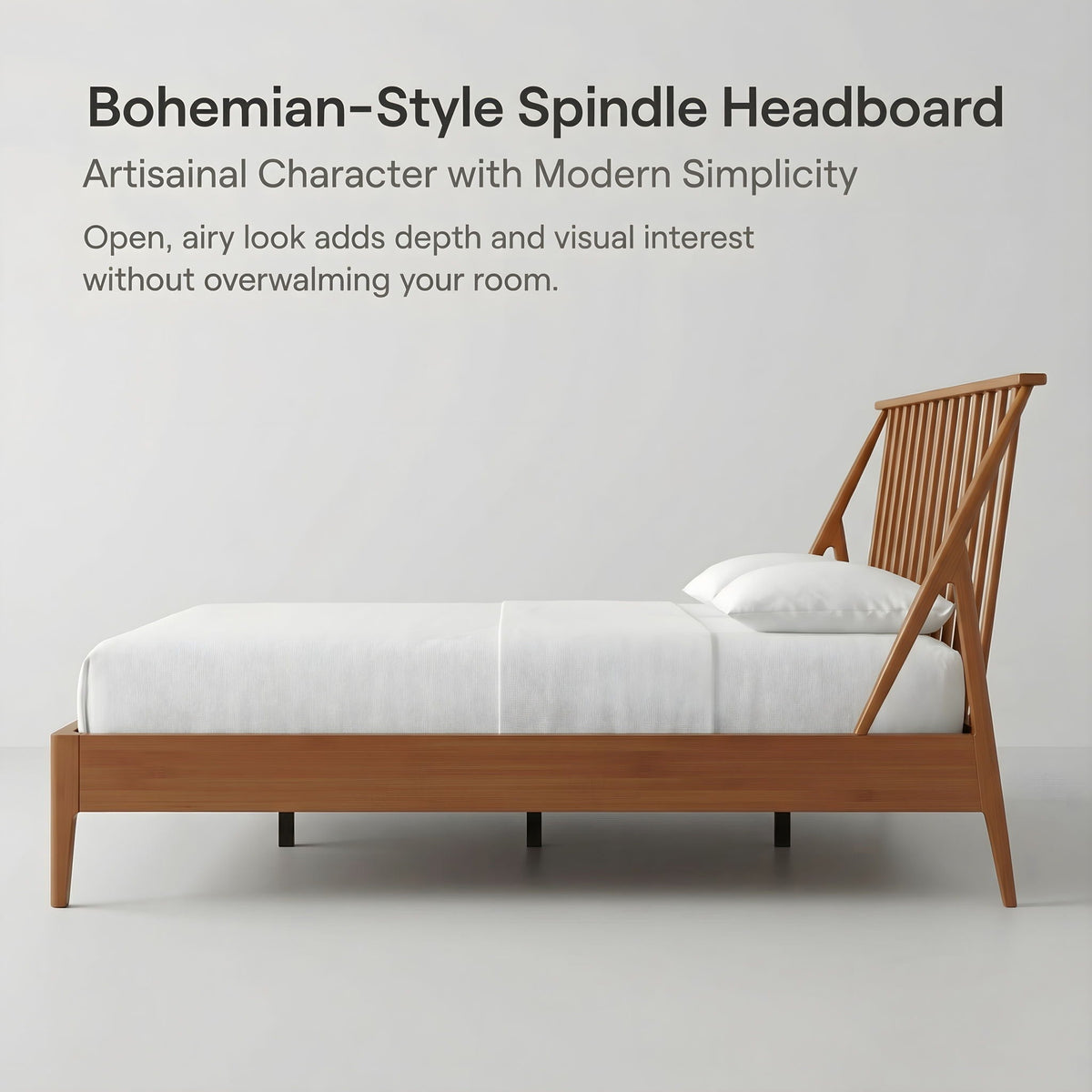 Bohemian Platform Bed With Tall Headboard, photo 26 of 28