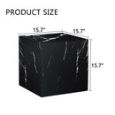 Luxurious Marble Texture Coffee Table Cube Design Elegant Living Room Accent - Black by HouseOfZazla
