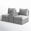 2 Person Wicker Conversation Set With Cushions, Weather Resistant by HouseOfZazla