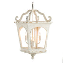 4 Light Wood Chandelier, Hanging Light Fixture With Adjustable Chain For Kitchen, Bulb Not Included - Cream White by HouseOfZazla