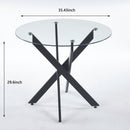 Dining Table With Cross Metal Leg And Tempered Glass, Modern Space Saving Kitchen Table For Living Room by HouseOfZazla