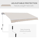 8' x 7' Patio Retractable Awning, Manual Exterior Sun Shade Deck Window Cover, Beige