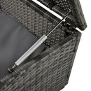 2-Piece Rattan Outdoor Patio Bench Lounge Roof Set, Effective UV Protection Fabric & Waterproof Cushions and Adjustable Backrest for Garden, Backyard and Porch (Grey Wicker + Grey Fabric)