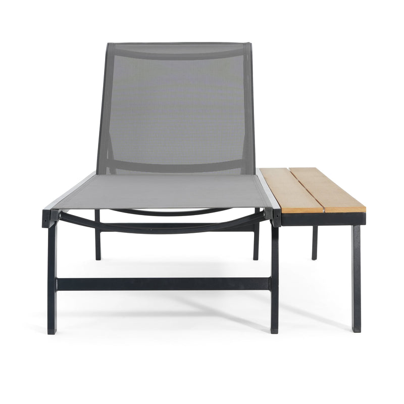 Waterloo Chaise Lounge with Attached Wood Side Table, Set of 2, photo 9 of 10