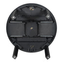 5-Piece Multifunctional Dining Table Set, Farmhouse Dining Set with Extendable Round Table,Two Small Drawers and 4 Upholstered Dining Chairs for Kitchen and Dining Room (Black)