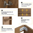 Modern Wall Mounted Bathroom Vanity With Sink And Storage Rack Soft Close Doors Plywood - Imitative Oak by Unique Piece Furniture