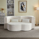 Floor Convertible Sleeper Sofa Bed With 2 Pillows