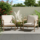 Outdoor Acacia Wood Armchair, Set of 2, Patio Club Chair with Cushions, Light Teak by HouseOfZazla