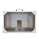 James Martin Olena 36" Single Bathroom Vanity, Polished White and Light Mappa Burl