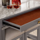 Light Gray Faux Marble Dining Table with Storage Drawer by HouseOfZazla