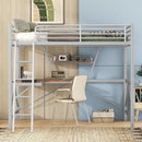 Loft Bed With Desk And Shelf, Modern Design