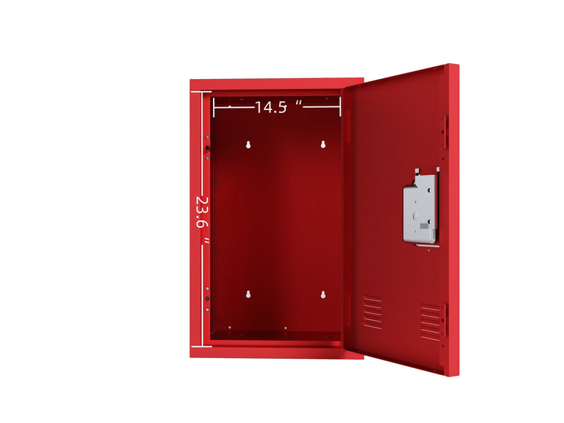24" H Locker Storage Cabinet, Metal Locker Storage Cabinet with 1 Doors, Small Metal Locker,Lockable Storage Cabinet,for Employees,Office,Kids Locker - Assembly Required (Elegant Red)