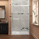 43"-48" W x 76" H Brushed Nickel Reversible Double Bypass Sliding Shower Door by HouseOfZazla