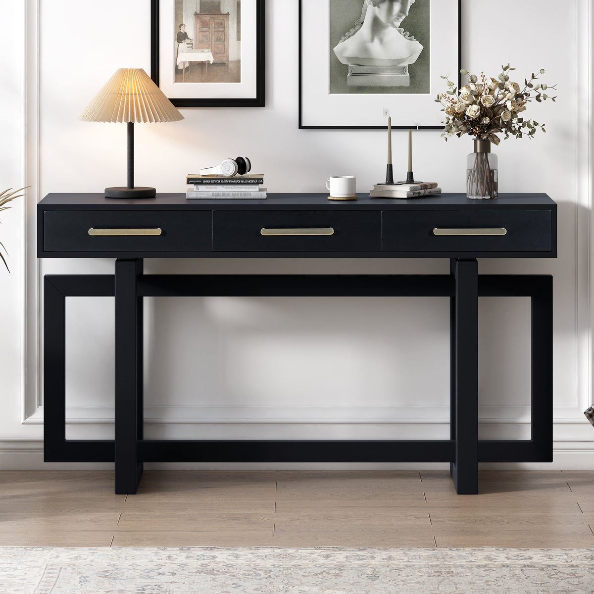 U_STYLE Elegant Console Table with Three Drawers, photo 3 of 10