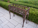 Cast Aluminum Antique Bronze Butterfly Rectangular Metal Plant Stand