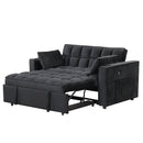 55.3" 4-1 Multi-functional Sofa Bed with Cup Holder and USB Port for Living Room or Apartments Black