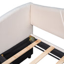 Upholstered Daybed Sofa Bed With Trundle Bed And Wood Slat by HouseOfZazla
