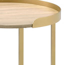 Mithea - End Table - Oak / Gold by HouseOfZazla