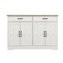 47.95" Farmhouse Buffet Cabinet Storage Sideboard with 2 Drawers and 4 Doors for Dining Living Room Kitchen Cupboard-White